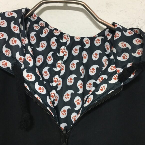 Paul & Joe Sister Reversible Hooded Jacket Zip Up Black Womens 38 - Picture 4 of 16